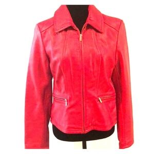 Women’s 100% Red Leather Jacket